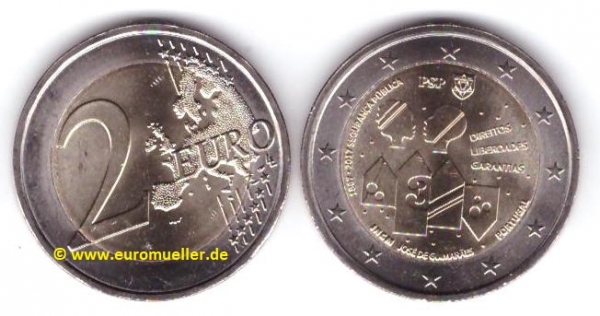 2 Euro Sondermünze Portugal 2017 Polizei für Öffentlichkeit