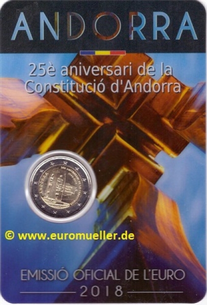 2 Euro Sondermünze Andorra 2018 Verfassung