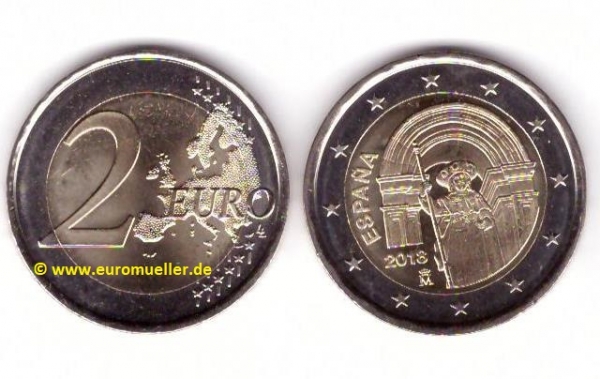 2 Euro Sondermünze Spanien 2018 Compostela