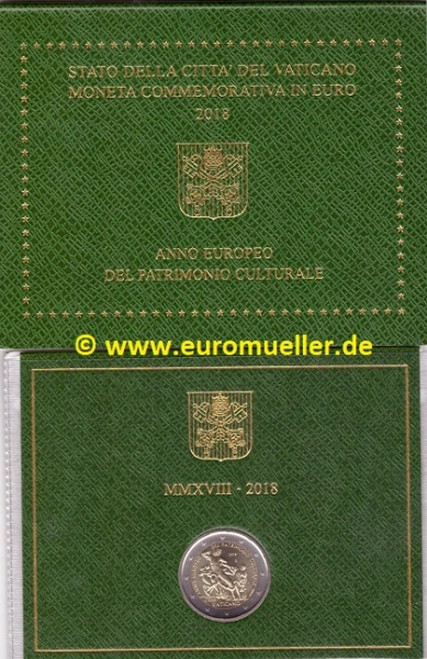 2 Euro Sondermünze Vatikan 2018 - Kulturerbe