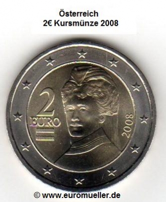 Österreich 2 Euro Kursmünze 2008