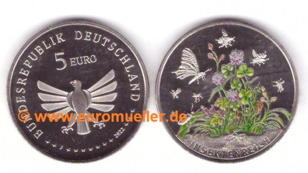 5 Euro Gedenkmünze Deutschland 2022 Insekten