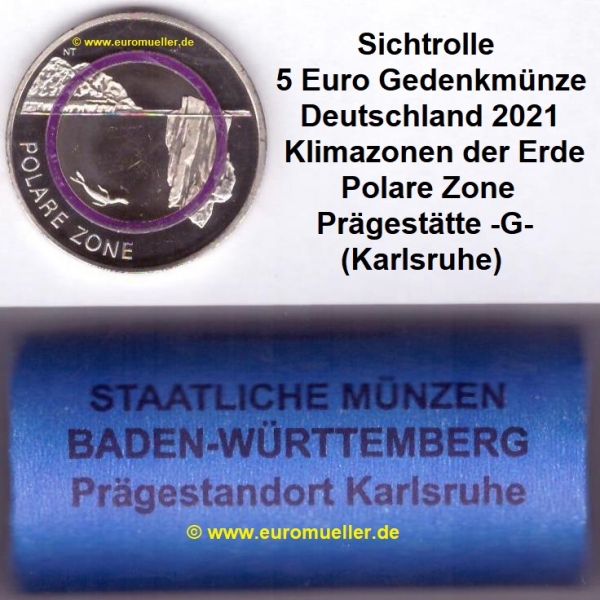 Rolle 5 Euro Gedenkmünze Deutschland 2021 -G-