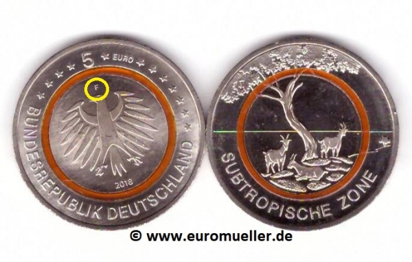 5 Euro Gedenkmünze Deutschland 2018 -F-