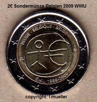 2 Euro Sondermünze Belgien 2009 (WWU)