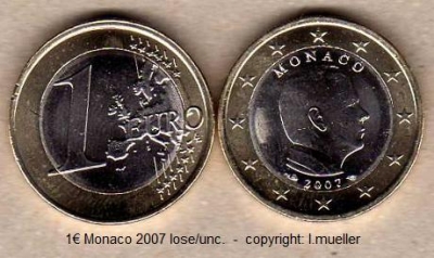 Monaco 1 Euro Kursmünze 2007 lose