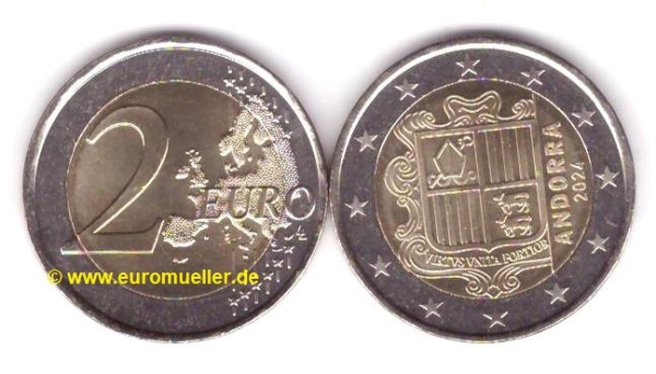 2 Euro Kursmünze Andorra 2024