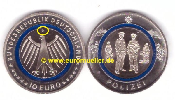 Deutschland 10 Euro 2024 -D- Polizei