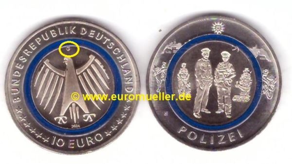 Deutschland 10 Euro 2024 -G- Polizei