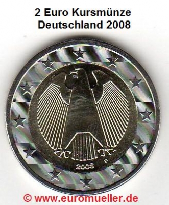 Deutschland 2 Euro Kursmünze 2008 F