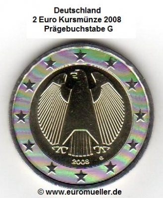 Deutschland 2 Euro Kursmünze 2008 G