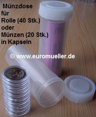 Münzdose mit weißem Deckel