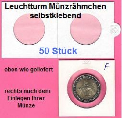 Münzrähmchen Leuchtturm für 2 Euro Münzen 50 Stück