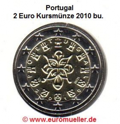 Portugal 2 Euro Kursmünze 2010 bu.