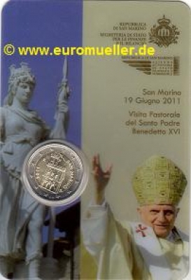 San Marino 2 Euro Kursmünze 2011 in Coincard