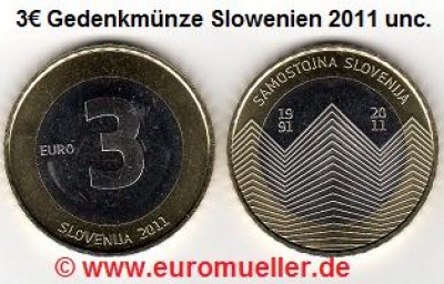 Slowenien 3 Euro Gedenkmünze 2011