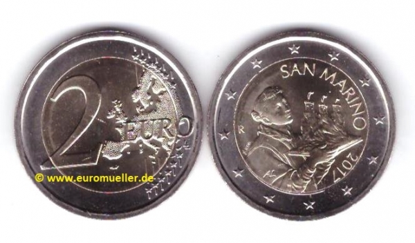 San Marino 2 Euro Kursmünze 2017 unc.
