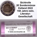 Rolle 2 Euro Sondermünze Estland 2022 Literatur Gesellschaft