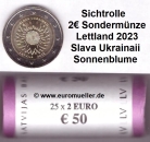 Rolle 2 Euro Sondermünze Lettland 2023 Ukrainische Sonnenblume