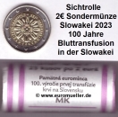 Rolle 2 Euro Sondermünze Slowakei 2023 Bluttransfusion