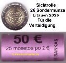 Rolle 2 Euro Sondermünze Litauen 2025 Verteidigung