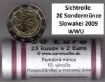 Rolle 2 Euro Sondermünze Slowakei 2009 WWU