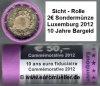 Rolle 2 Euro Sondermünze Luxemburg 2012 - 10 Jahre Euro Bargeld