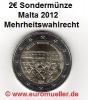 2 Euro Sondermünze Malta 2012 Mehrheitswahlrecht 1887