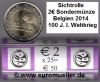Rolle 2 Euro Sondermünze Belgien 2014 100 Jahre I. Weltkrieg