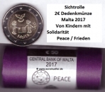 Rolle 2 Euro Sondermünze Malta 2017 Peace