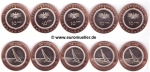 5x 10 Euro Gedenkmünzen Deutschland 2020 - An Land