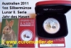 Australian Lunar II 1oz Silver Coin Series Rabbit 2011 coloured Edition